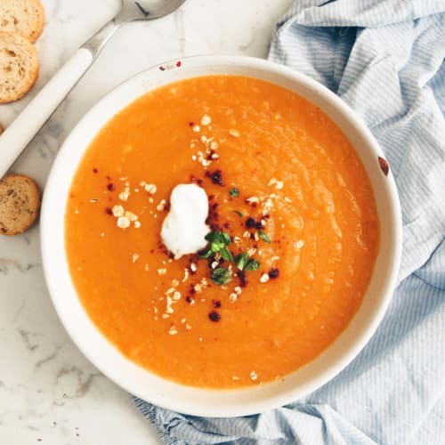 Cream of carrot, oatmeal and yogurt