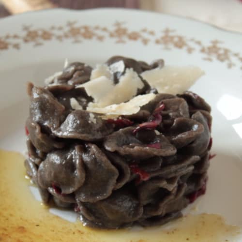 Orecchiette and radicchio burned wheat