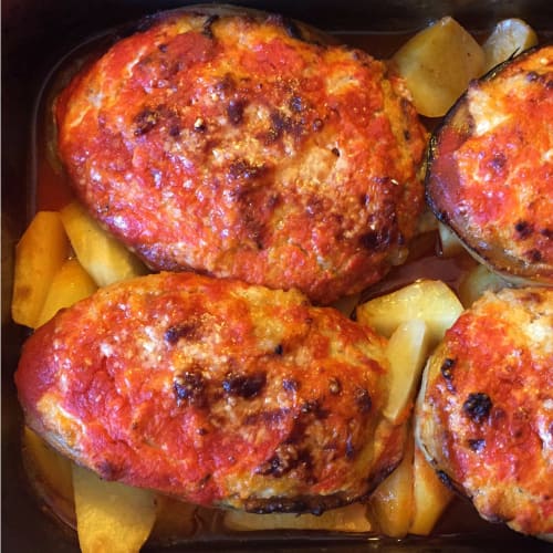 Stuffed Eggplant with potatoes