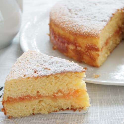 soft cake with orange heart