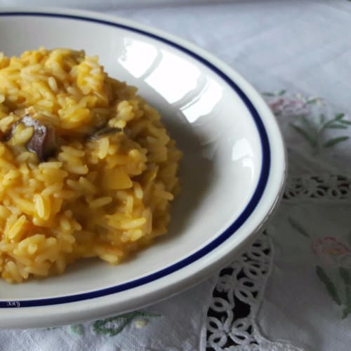 Risotto light pumpkin and porcini