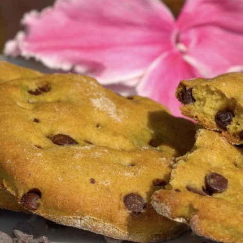 Aguacate galleta con chispas de chocolate