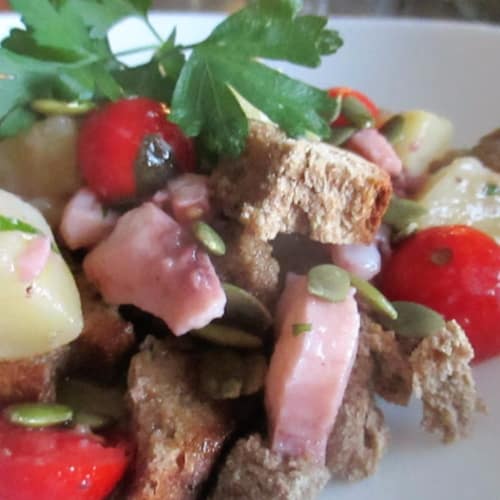 Calamaro gigante in insalata con crostini