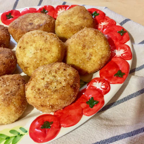 Albóndigas con los garbanzos y el brócoli romana