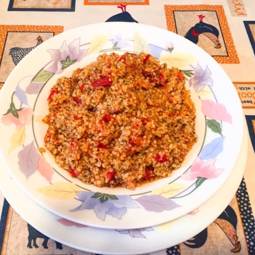 Cous cous with tuna sauce