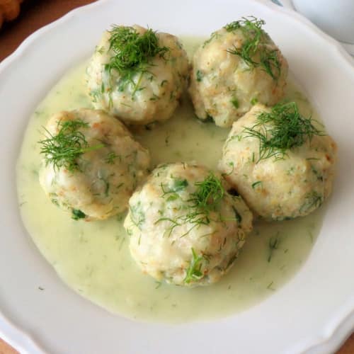 Polpette di pesce con salsa allaneto