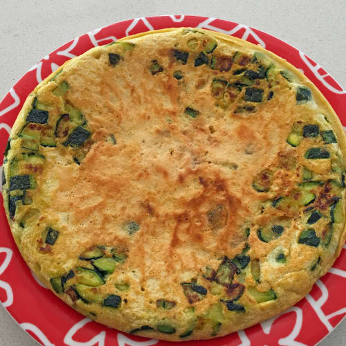 Tortilla de calabacín con garbanzos