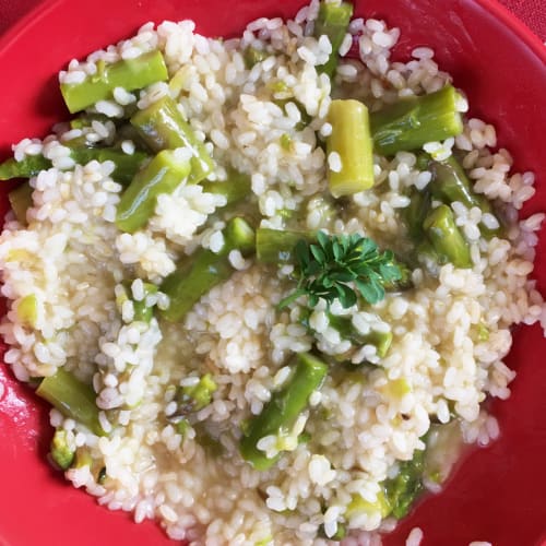 Lightning Risotto with asparagus
