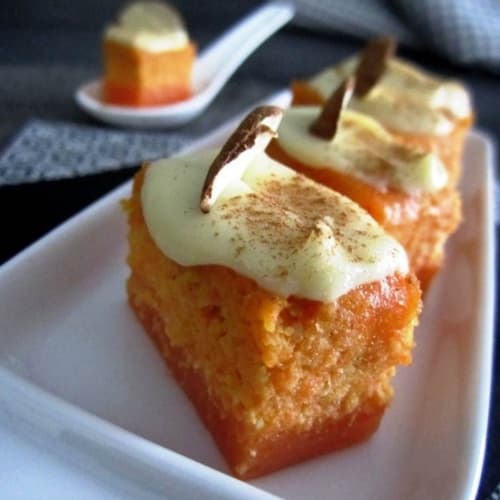 Pasteles de zanahoria y almendras naranja y chocolate blanco