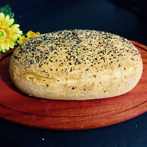 pan focaccia y aceite de sésamo