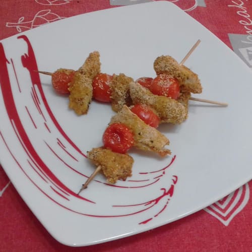 Pincho de bacalao con tomate ...