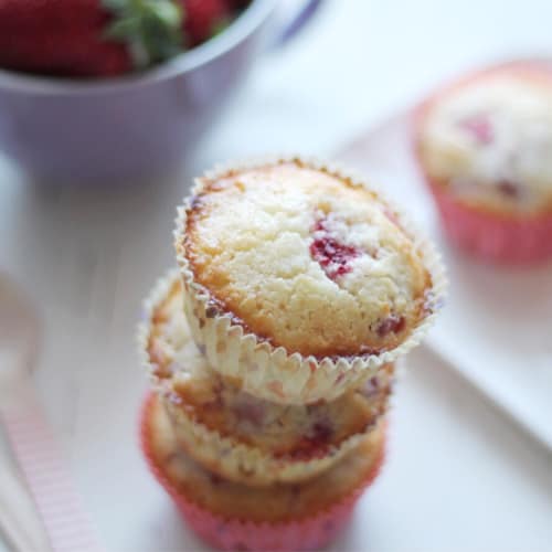 Muffin alle fragole con farina di riso