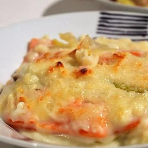 Fine lasagna with carrots and celery