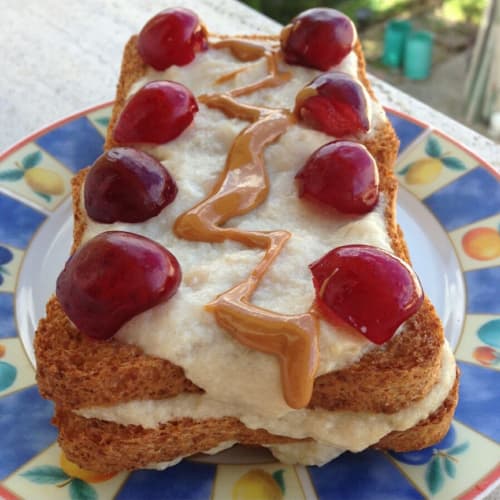 Tiramisu with cherries