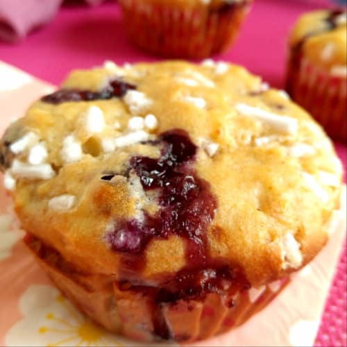 Muffin apple and blueberries