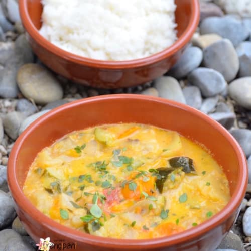 Sopa de verduras a la parrilla de verano con arroz basmati