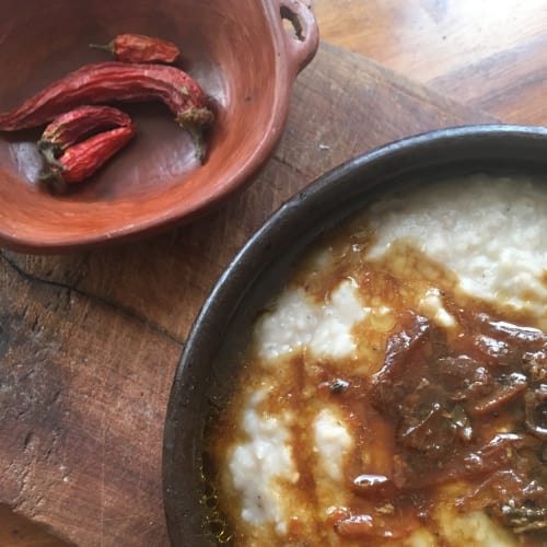 crema di fagioli con cipolle caramellate