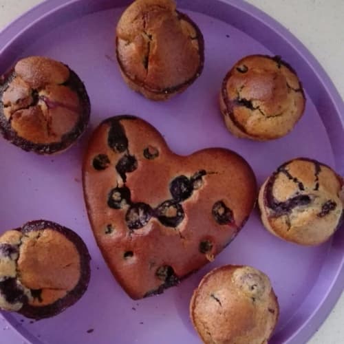 Buckwheat muffins and blueberries.