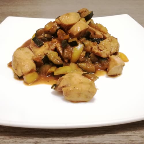 Pollo al curry con verdure