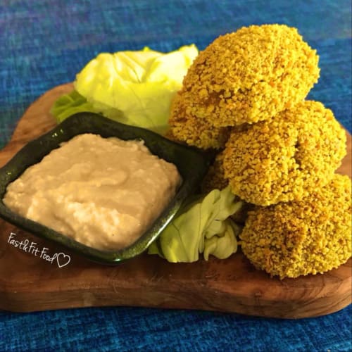 Croquetas de calabaza vegano con salsa de almendras