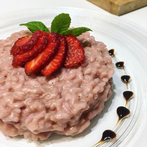 Rice with strawberries