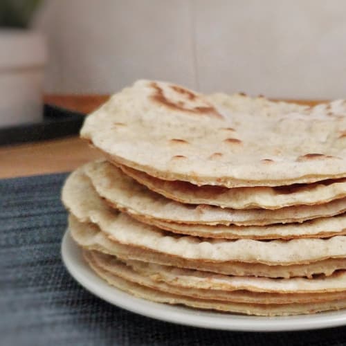 Piadine with olive oil with a semi-integral mixture