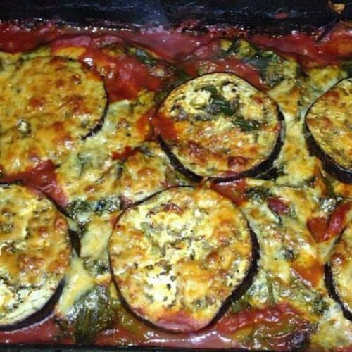 Melanzane e spinaci lasagne