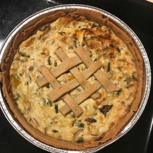 torta de sal, calabacines, pimientos y ricotta