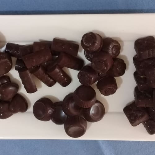 Cocoa and coconut oil candies