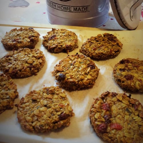 Galletas con harina de avena y las bayas de Goji