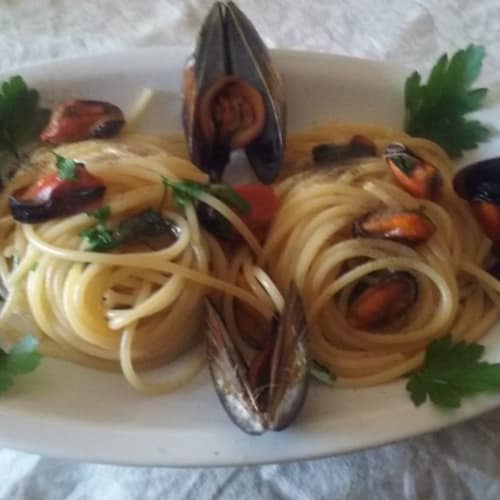 Spaghetti with mussels