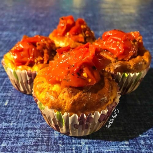 Savory muffins with ricotta and cherry tomatoes