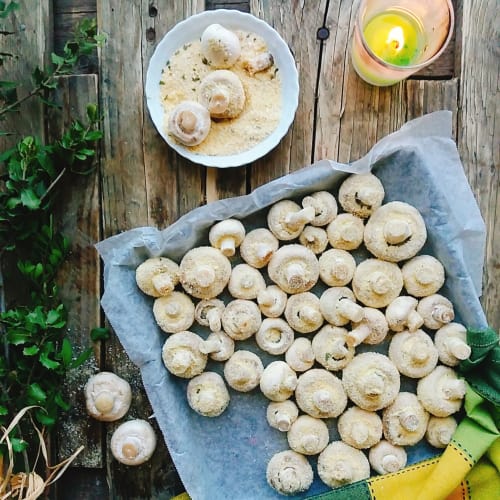 Gratinated mushrooms