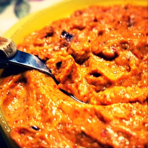 Ajvar sauce: a cream of peppers and aubergines typical of the Balkans