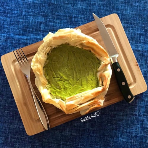 Torta rustica phyllo con crema di broccoli e parmigiano