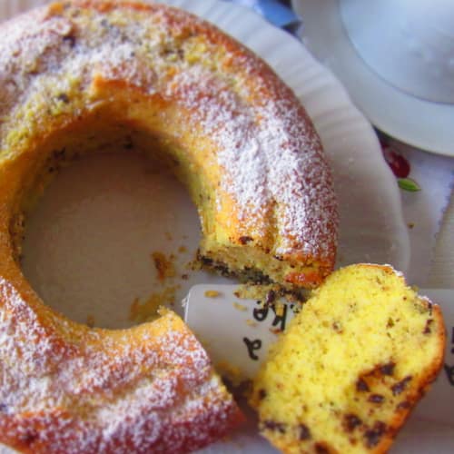 En el buñuelo crema y chocolate (torta suave y sin mantequilla)