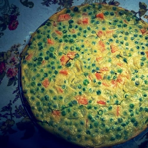 Fifrittata of peas and carrots