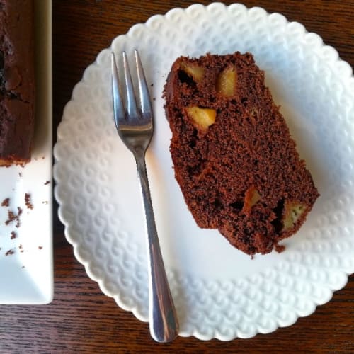 de chocolate vegetariana plum cake de manzana