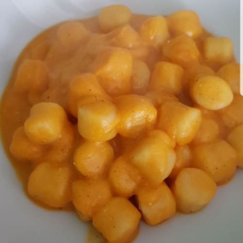 Gnocchi con crema de calabaza y quark