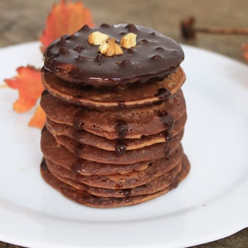 Sweet cocoa pancakes with cocoa