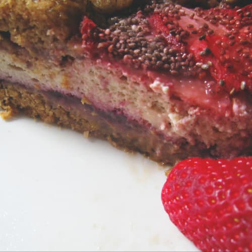 Tarta con yogur y fresas