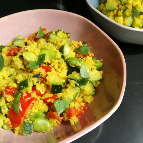 Ensalada templada de habas Receta baja en carbohidratos