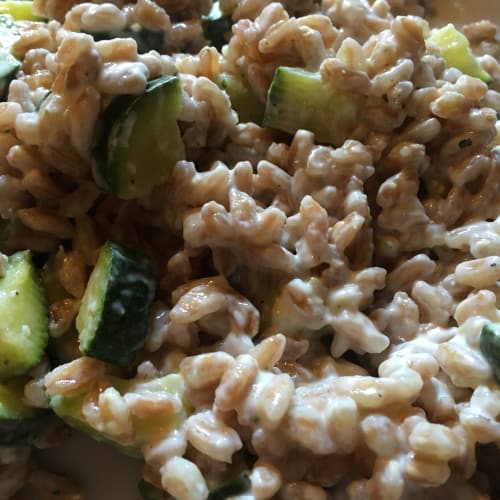 Farro con le zucchine e la philadelphia al limone