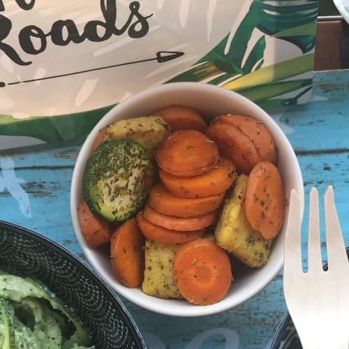 Tasty tempeh with spicy carrots