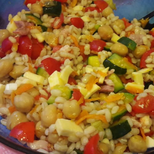 Barley and chickpea salad