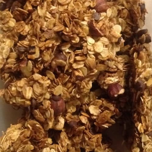 Oat granola and hazelnuts