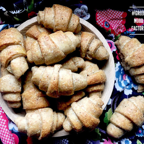 Croissants salados Semillas de quark y amapola