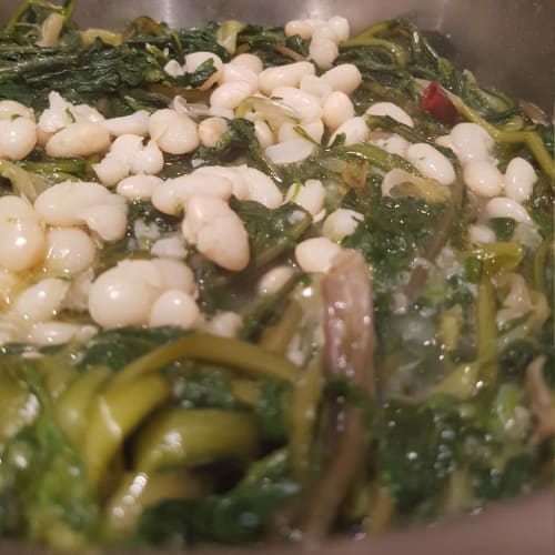 Wild chicory with white beans