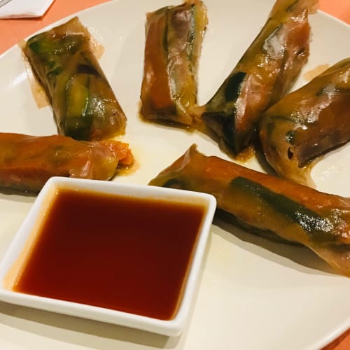 Vietnamese rolls with sweet and sour sauce