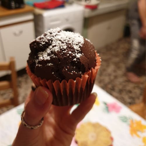 Muffin al cacao croccanti al pistacchio